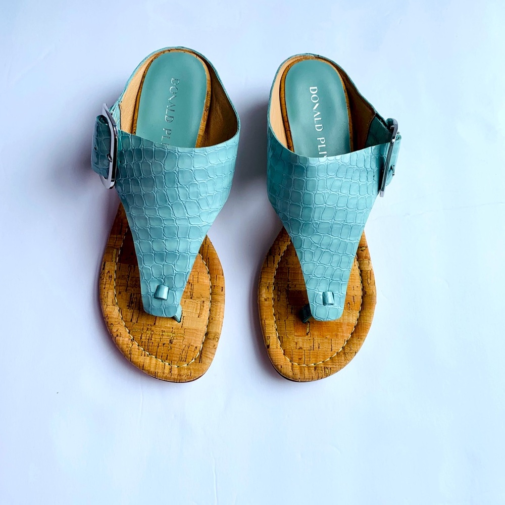 Donald Pliner Oltina Croco Thong Slide-New w/o Box